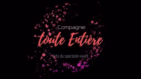 fond noir, nom de la compagnie en fushia